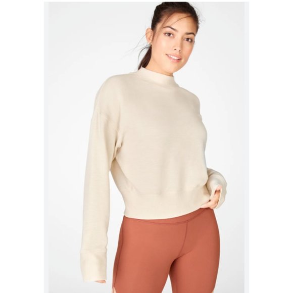 Fabletics Luna Cream Mock neck Long-Sleeve Pullover XXL - Picture 1 of 8